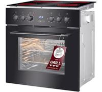 Bomann, Four avec plaque de cuisson à induction, Cuisinière encastrable avec 4 zones de cuisson et 9 fonctions de four, Capacité utile de 56 l, Thermostat réglable séparément, EHBC7937, Noir