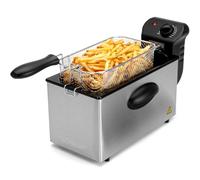 Bomann FR 2264 CB Friteuse en acier inoxydable 2,5L Parfait pour les frites et les nuggets, friture à faible odeur, chauffage rapide Thermostat réglable en continu
