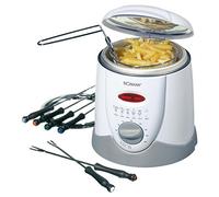 Bomann Friteuse et Fondue 2 en 1 1 L 840 W FFR 1290 CB, Blanc