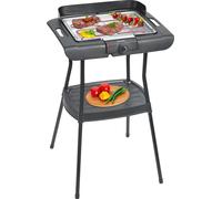 Bomann Gril électrique BQS 2244 CB, Barbecue de table, Indoor-Outdoor, gril électrique sur pied pour balcon/camping/jardin, grille, protection contre le vent