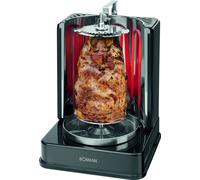 Bomann® Gril vertical pour kebab | Gril multiple parfait pour gyros, kebab & plus | Gril gyros pour griller sans graisse à la maison | Gril pour kebab Incl. tournebroche & 6 brochettes de viande | DVG