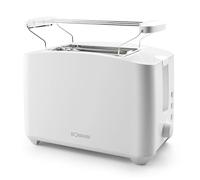 Bomann® grille-pain compact 2 tranches |avec fonction décongélation/réchauffage/arrêt rapide| avec support pour petits pains| blanc |aussi pour petits pains grillés & gaufres prêtes à cuire|TA 6065 CB