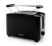 Bomann Grille-pain compact TA6065CB 2 tranches, Décongélation, Réchauffage, Support petits-pains Noir