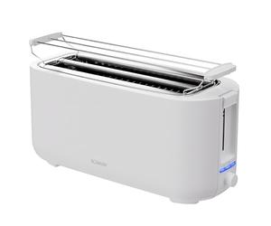 Bomann, Grille-Pain compact 2 tranches, Fonction Décongélation, Réchauffage, Arrêt rapide, Support pour petits pains, 1400W, TA6070CB, Blanc