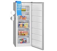 Bomann GS 7340 Stand Gefrierschrank, 168l, 4 Schubladen, stufenlose Temperaturregelung, Edelstahl-Optik