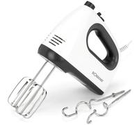 Bomann HM 6054 CB Batteur à main avec 5 vitesses, niveau turbo et bouton d'éjection en acier inoxydable Blanc/gris