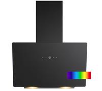 Bomann, Hotte Inclinée à LED Noir DU7611-G, 60 cm, Système de Ventilation Périphérique, Débit d'Air 578 m³/h, Commande Tactile avec Écran et Éclairage LEDBlanc Chaud, Filtre à Graisse Lavable