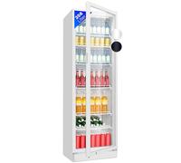 Bomann KSG 7351 Flaschenkühlschrank, 60 cm breit, 356 L, Glastür, Innenraumbeleuchtung, abschließbare Gerätetür, 6 Gitterablagen, weiß