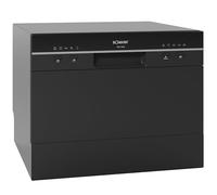 Bomann, Lave-Vaisselle Compact TSG7405-Noir, 6 Niveaux de Réglage, 5 Programmes, Design Élégant, Voyants LED, Ouverture Automatique de Porte, 47 dB, 220-240 V, Idéal pour Petites Cuisines, 20 kg
