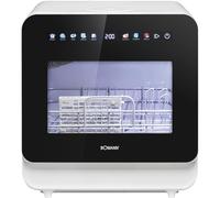 Bomann® Lave-vaisselle de table, avec réservoir, utilisable avec et sans raccordement à l'eau 6 programmes, mini lave-vaisselle, 3 couverts, fonction air frais, mini