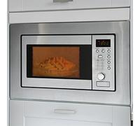 Bomann Micro-ondes encastrable 2en1 avec grill | Espace de cuisson 20 L | 8 programmes automatiques | Fonction décongélation | Grille et plateau tournant inclus | 800 W | MWG 2215 EB