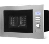 Bomann® Micro-ondes encastrable 3en1 avec gril et air chaud | 25L | 8 programmes | grille et plateau tournant inclus | 900W | MWG 3001 H EB Acier inoxydable