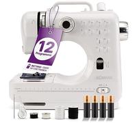 Bomann® NM 6063 CB Machine à coudre pour débutant avec 12 motifs de points, avec fonction de couture avant et arrière et 2 vitesses avec batterie ou secteur et lumière LED anti-éblouissement