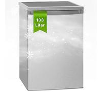 Bomann Réfrigérateur 133L inox VS2185-1-inox, Capacité nette : 133 litres, Éclairage intérieur à DEL, Contrôle de la température en continu, 3 clayettes en verre
