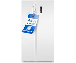 Bomann Réfrigérateur Congélateur Combiné NoFrost SBS 7344, Blanc | technologie NoFrost, refroidissement rapide, congélation rapide, mode économie d'énergie, fonction automatique
