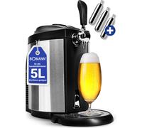 Bomann® tireuse à bière pour fûts de bière usuels de 5 litres, tireuse à bière 5 litres avec réfrigération de 2°C-12°C, tireuse à bière avec écran LED pour un réglage confortable de la température-BZ