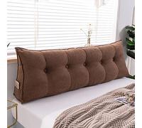 BOMATY Grand coussin de dossier touffeté, coussin triangulaire pour tête de lit, coussin en lin avec housse amovible, pour lit, canapé, chaise