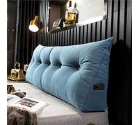 BOMATY Grand traversin triangulaire pour tête de lit, coussin long en lin pour canapé, lit de repos, coussin cale pour lire/se détendre/regarder la télévision