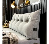 BOMATY Grand traversin triangulaire pour tête de lit, coussins longs en lin pour canapé, repos de lit, coussin cale pour lire, se détendre, regarder la télévision