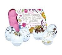 Bomb Cosmetics Floral Therapy Coffret cadeau de bombes de bain naturelles avec 6 bombes de bain en forme d'œuf, fabriquées à la main avec des huiles essentielles pures, sans plastique et végétalien