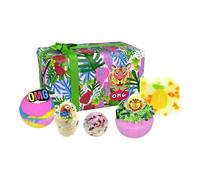Bomb Cosmetics OMG Ensemble de bain 5 pièces fait main avec huiles essentielles, bombes de bain, savon, mauve de bain et crème de bain