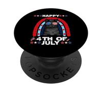 Bombay Cat Happy 4th of July Patriotic American Cats Lovers PopSockets PopGrip Adhésif