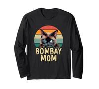 Bombay Cat Mom Rétro Vintage Funny I Love My Bombay Cat Manche Longue