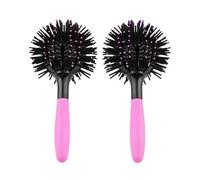 Bombe 3d boucles brosses à cheveux brosse à balle 2pcs 360 ° Coiffure à cheveux rond Massage du cuir chevelu sphérique Curling Brosse à cheveux pour les cheveux secs et coiffés