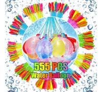 Bombe a Eau Ballon, 555 PCS Ballons D'eau Avec Fermeture Automatique Sans Noeud, Ballon d'eau à Remplissage Rapide de 10 Secondes -Jeux d eau exterieur pour Enfants,pour Fete en Plein Air