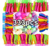 Bombe a Eau Ballon, Bombes à Eau en Grappe Biodegradable, Auto-scellantes sans Nœuds avec Remplissage Rapide, Jardin et de Plage Fête de La Piscine D'été pour Enfant et Adulte (333)