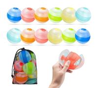 Bombe a Eau Réutilisable, 12Pcs Ballons a Eau à Fermeture Automatique et Remplissage Rapide, Non Magnétiques pour Enfants, Garçons, Filles, Adultes pour Jouer à La Plage, Piscine, Fête