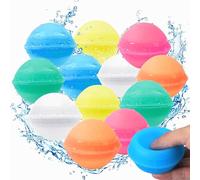 Bombe a Eau Réutilisable 12PCS Ballons D'eau Non Magnétiques Plus Sûrs Étanches Silicone Balles à Eau Remplissage Rapide en Une Seconde Jouets D'eau pour l'été Extérieur Piscine avec Sac en Filet