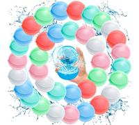 Bombe a eau Réutilisable, 36PCS Remplissage Rapide Ballons D'eau en Silicone Couleur, Jouet de Water-Polo pour L'extérieur, Jouets du Jardin/Plage Fête de La Piscine D'été(B)