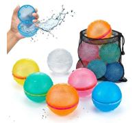 Bombe a Eau RéUtilisable, 6 PCS Bombe A Eau RéUtilisables en Silicone, Aimant à Fermeture Automatique, RéUtilisable, Rapide à Remplir, pour Jouets Aquatiques, Jouets de Plage, Jouet de Piscine