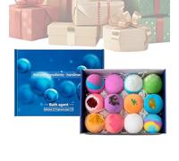 Bombe De Bain Moussant - 12pcs | Boules De Sel Naturelles | Vapeurs De Douche D'aromathérapie Et Comprimés De Trempage De Fleurs | Ensemble De Bombes De Bain De Relaxation Spa Faites À La Main Avec Pa