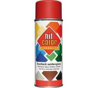 Bombe de peinture - Rouge feu - RAL3000 - Satiné - Décoration - Tous supports - Hit Color - 400ml