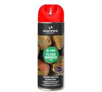 Bombe de peinture - Traceur forestier hautement fluorescent rouge fluo 12 mois flash marker SOPPEC - 131513o