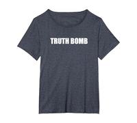 Bombe de vérité T-Shirt, Femme Grandes Tailles, Bleu Chiné, 2X