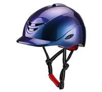 Bombe Equitation Casque d'équitation Demi-Couverture, Casquettes de Protection sécurité réglables, Confortable à Porter(Blue,M)