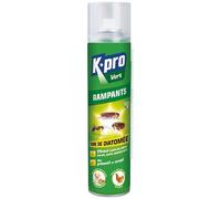 K.PRO Spray Terre de Diatomee - Élimine les Insectes Rampants - Punaises de lit, fourmis, puces, cafards...Effect Préventif et Curatif- Aérosol 400ML