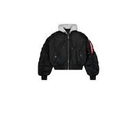 Alpha Industries Short Hooded Light Bomber Veste pour femme Black L