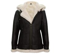 Bomber à Capuche Volant en Peau de Mouton en Cuir Marron Crème pour Homme B3 Aviator Pilot Veste 2XL