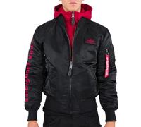 Alpha Industries MA-1 D-Tec Sleeve Embroidery Veste bombers pour homme Taille 3XL - Noir/Rouge