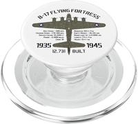 Bomber B-17 « Forteresse Volante » Seconde Guerre Mondiale avec caractéristiques vieillies PopSockets PopGrip pour MagSafe