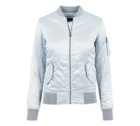 Urban Classics Ladies Satin Bomber Jacket Babyblue Taille: XS | Blousons d'aviateurs Outlet | Femme | Bleu