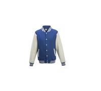 AWDis Varsity Jacket, Sweat-Shirt Homme, Multicoloured (Royal Blue/White), L
