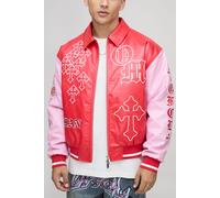 Bomber oversize à écussons homme - rouge - XL, rouge