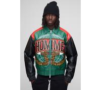 Bomber oversize à écussons homme - vert - S, vert