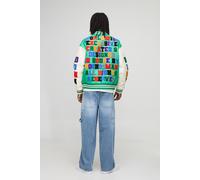 Bomber oversize universitaire à écusson homme - vert - XS, vert