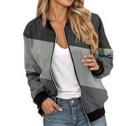 Bombers Femme Mi Saison, Blouson Femme Ete, Blouson Court Décontracté Bomber À Manches Longues Veste d'aviateur avec Poches Légère Blouson Grande Taille Veste Fleurie Femme Blouse Haut